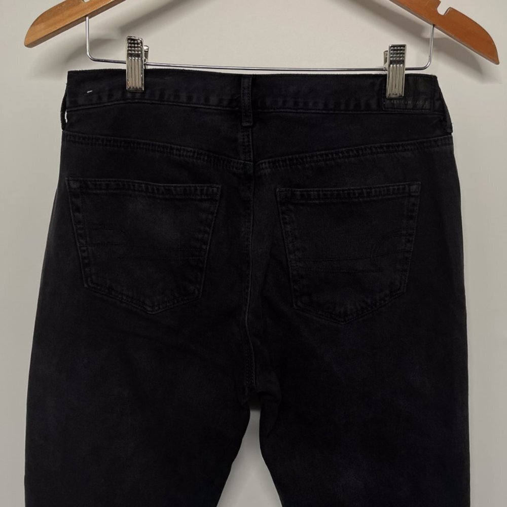 American Eagle Hi-Rise Girlfriend High Waisted Black Denim Jeans 4 X-Short - Picture 4 of 9